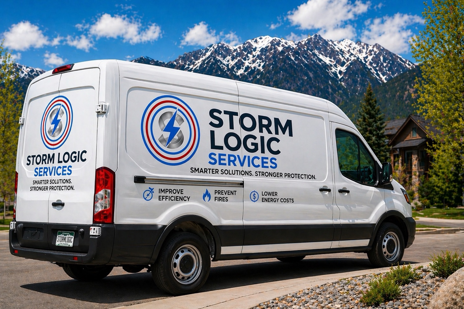 Storm Logic Services vehicle on site
