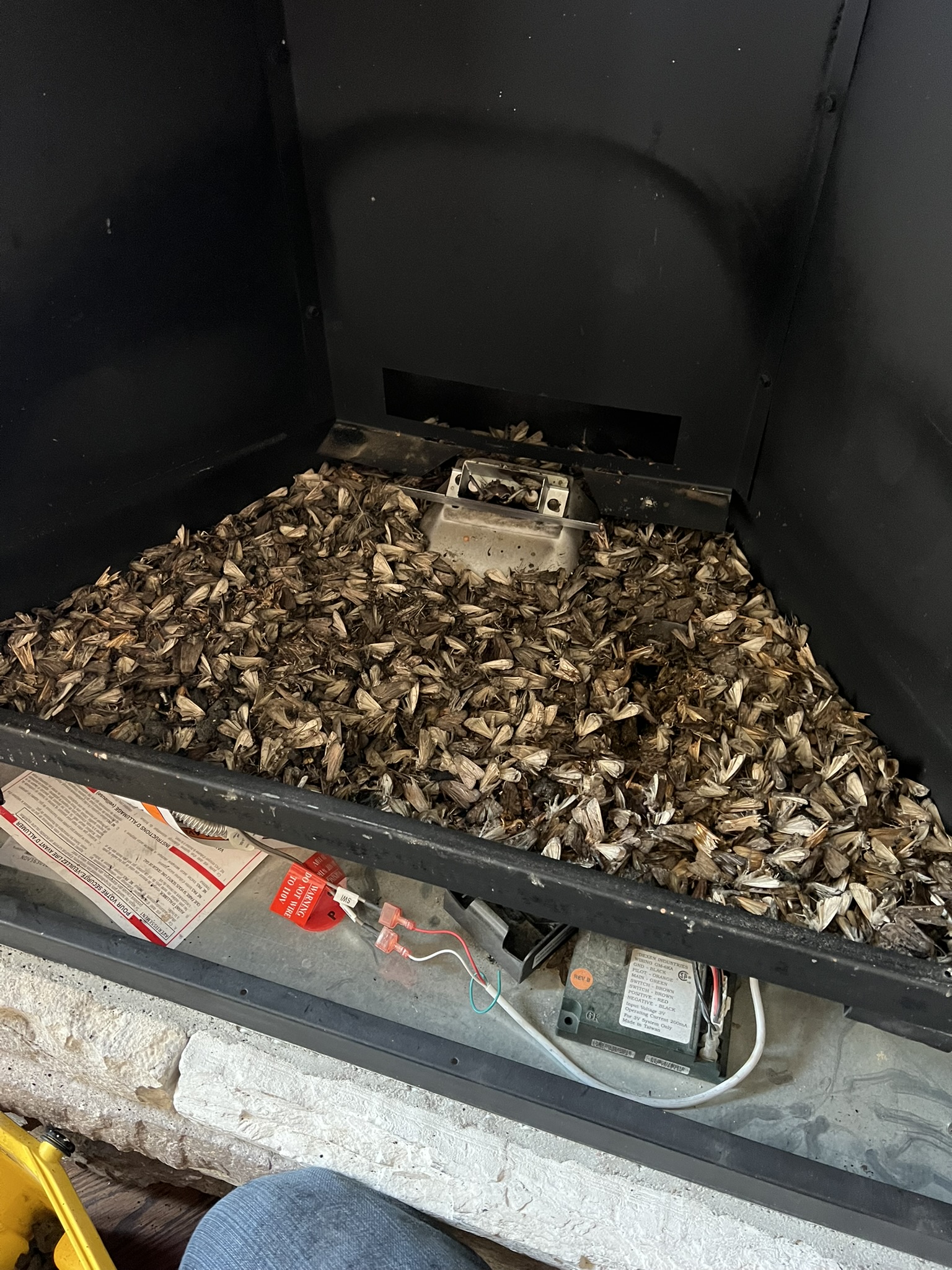 Gas fireplace area before cleaning service